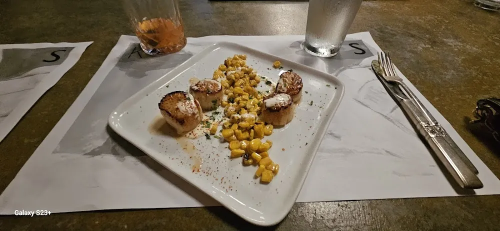 Scallop and Corn Tapa